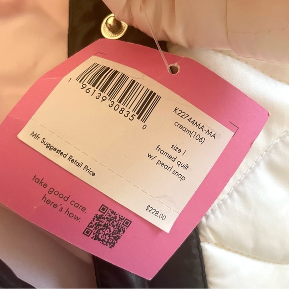 Kate Spade Framed Quilt Jacket with Pearl Snaps NWT - Picture 9 of 10